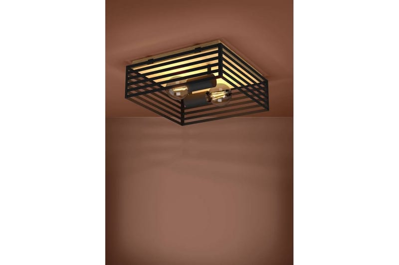 Loftbelysning Eglo Cidraz Sort/Træ - Belysning - Lamper & indendørsbelysning - Soveværelse lampe - Taklampa sovrum