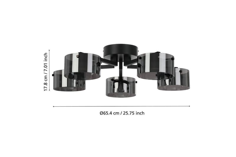 Loftbelysning Eglo Copillos Sort/Transparent med 5 Lamper - Belysning - Lamper & indendørsbelysning - Soveværelse lampe - Taklampa sovrum