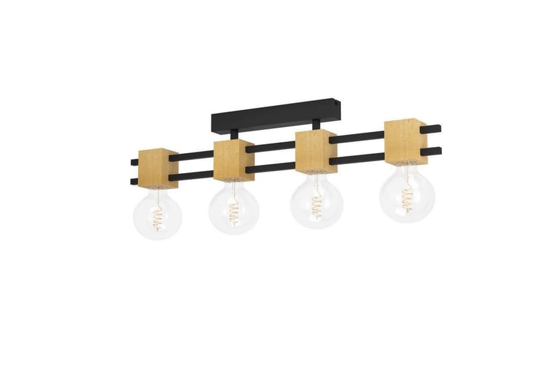 Loftbelysning Eglo Levantara Sort/Træ med 4 Lamper - Belysning - Lamper & indendørsbelysning - Soveværelse lampe - Taklampa sovrum