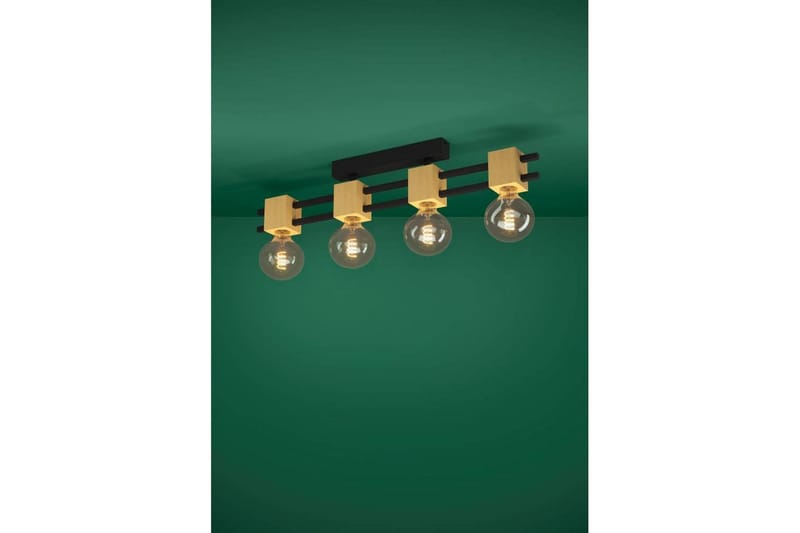 Loftbelysning Eglo Levantara Sort/Træ med 4 Lamper - Belysning - Lamper & indendørsbelysning - Soveværelse lampe - Taklampa sovrum