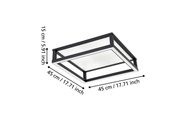 Loftbelysning Eglo Macellara Sort/Hvid 45x45 cm - Belysning - Lamper & indendørsbelysning - Soveværelse lampe - Taklampa sovrum