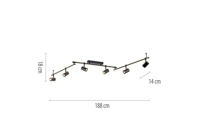 Loftlampe Barik - 120x21x188 cm - Belysning - Lamper & indendørsbelysning - Soveværelse lampe - Taklampa sovrum