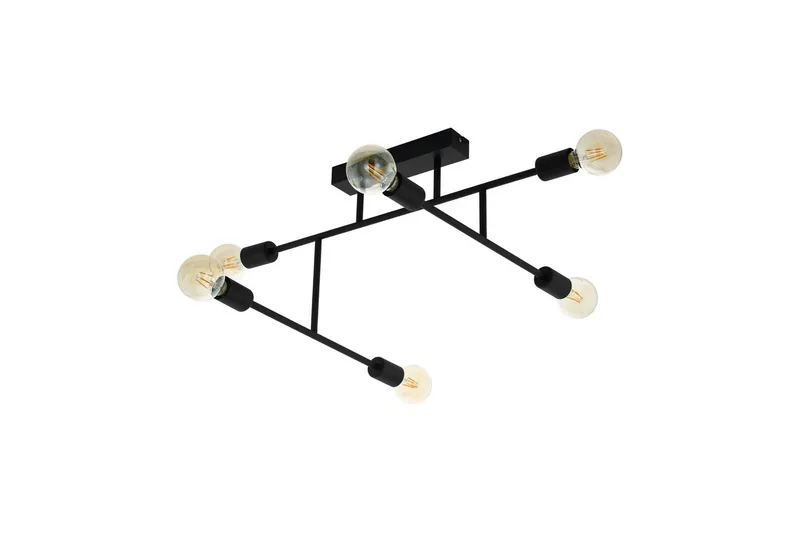 Loftlampe Eglo Belsiana med 6 Lamper, Sort