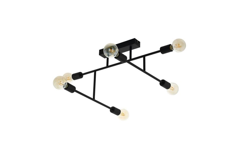 Loftlampe Eglo Belsiana med 6 Lamper, Sort