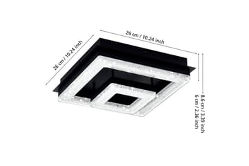 Loftlampe Eglo Fradelo 1 240x240 mm - Sort/Grå - Belysning - Lamper & indendørsbelysning - Soveværelse lampe - Taklampa sovrum