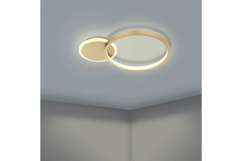 Loftlampe Eglo Gafares Rund Guldfarvet/Hvid - Guld/Hvid - Belysning - Lamper & indendørsbelysning - Soveværelse lampe - Taklampa sovrum