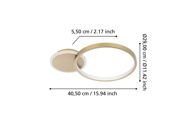 Loftlampe Eglo Gafares Rund Guldfarvet/Hvid - Guld/Hvid - Belysning - Lamper & indendørsbelysning - Soveværelse lampe - Taklampa sovrum