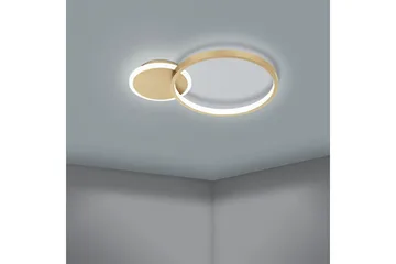 Loftlampe Eglo Gafares Rund Guldfarvet/Hvid - Guld/Hvid - Belysning - Lamper & indendørsbelysning - Soveværelse lampe - Taklampa sovrum