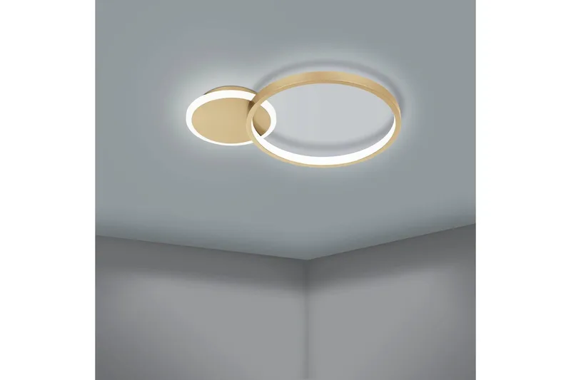 Loftlampe Eglo Gafares Rund Guldfarvet/Hvid - Guld/Hvid - Belysning - Lamper & indendørsbelysning - Soveværelse lampe - Taklampa sovrum