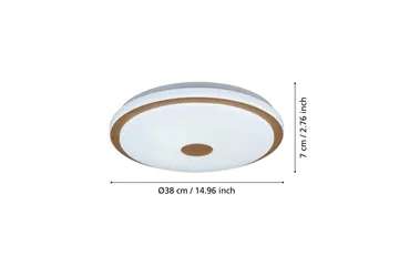 Loftlampe Eglo Lanciano 1 380 mm - Hvid/Brun - Belysning - Lamper & indendørsbelysning - Soveværelse lampe - Taklampa sovrum