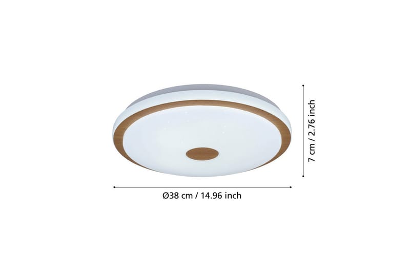 Loftlampe Eglo Lanciano 1 380 mm - Hvid/Brun - Belysning - Lamper & indendørsbelysning - Soveværelse lampe - Taklampa sovrum