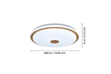 Loftlampe Eglo Lanciano 1 480 mm - Hvid/Brun - Belysning - Lamper & indendørsbelysning - Soveværelse lampe - Taklampa sovrum