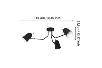 Loftlampe Eglo Loreto - Sort/Hvid - Belysning - Lamper & indendørsbelysning - Soveværelse lampe - Taklampa sovrum