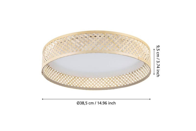 Loftlampe Eglo Luppineria Ø380 mm Hvid Brun - Hvid/Brun - Belysning - Lamper & indendørsbelysning - Soveværelse lampe - Taklampa sovrum