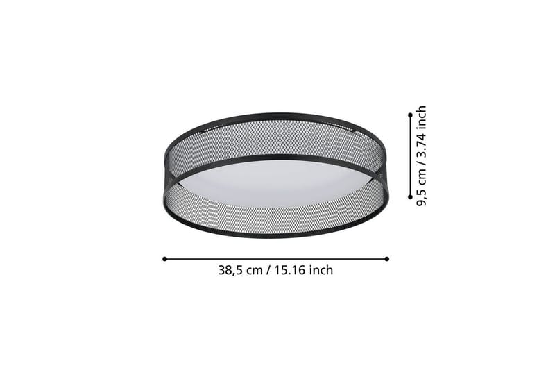 Loftlampe Eglo Luppineria Ø385 mm Sort Hvid - Sort - Belysning - Lamper & indendørsbelysning - Soveværelse lampe - Taklampa sovrum