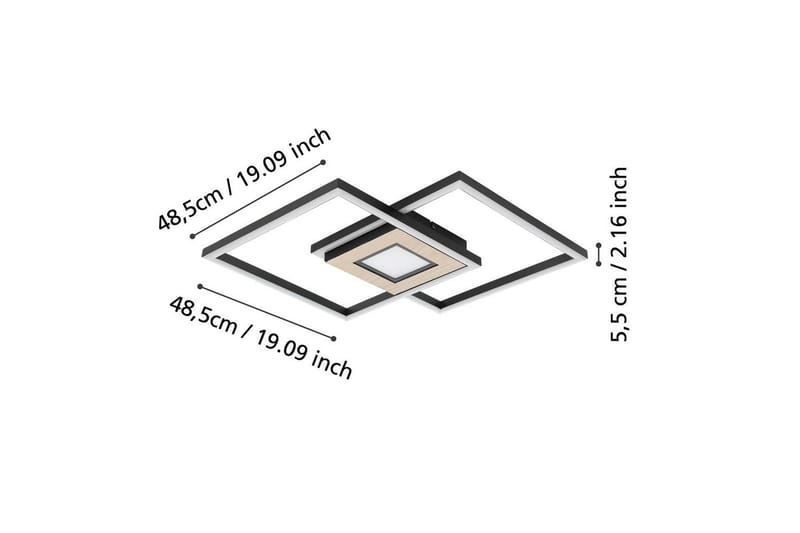 Loftlampe Eglo Marinello - Sort/Brun - Belysning - Lamper & indendørsbelysning - Soveværelse lampe - Taklampa sovrum