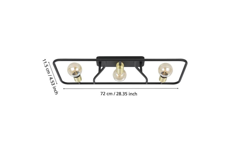 Loftlampe Eglo Messinaro - Sort/Messing - Belysning - Lamper & indendørsbelysning - Soveværelse lampe - Taklampa sovrum