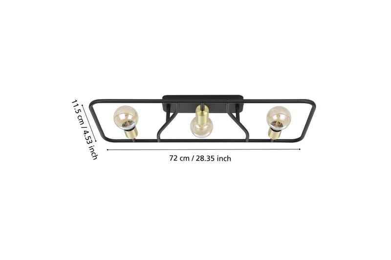 Loftlampe Eglo Messinaro - Sort/Messing - Belysning - Lamper & indendørsbelysning - Soveværelse lampe - Taklampa sovrum