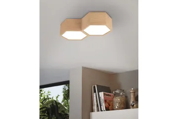 Loftlampe Eglo Mirlas med 2 Lyskilder - Hvid/Brun - Belysning - Lamper & indendørsbelysning - Soveværelse lampe - Taklampa sovrum