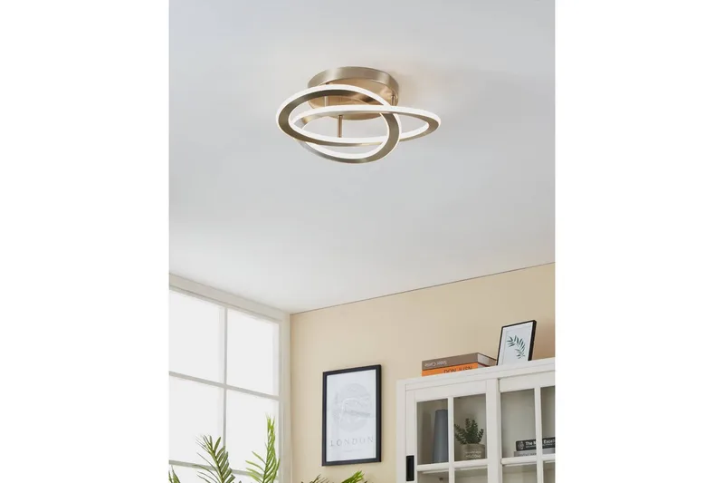 Loftlampe Eglo Rolimare Nickel-Matt/Hvid - Nikkel - Belysning - Lamper & indendørsbelysning - Soveværelse lampe - Taklampa sovrum