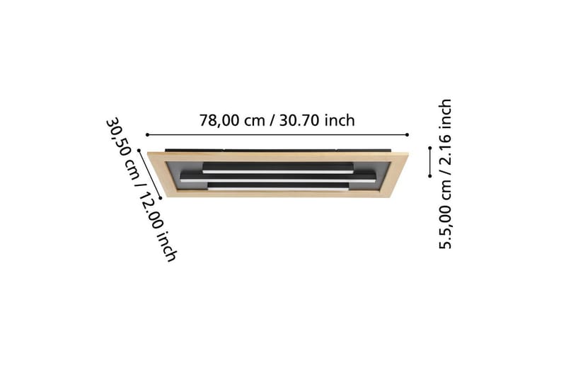 Loftlampe Eglo Tirrenara 780x305 mm - Sort/Brun - Belysning - Lamper & indendørsbelysning - Soveværelse lampe - Taklampa sovrum