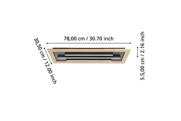 Loftlampe Eglo Tirrenara 780x305 mm - Sort/Brun - Belysning - Lamper & indendørsbelysning - Soveværelse lampe - Taklampa sovrum