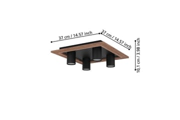 Loftlampe Eglo Valcasotto 1 - Sort/Brun - Belysning - Glødepærer & lyskilder - LED belysning - LED-spotlight