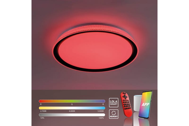 Loftlampe Lolasmart Kari - 51x9x51 cm - Belysning - Lamper & indendørsbelysning - Soveværelse lampe - Taklampa sovrum