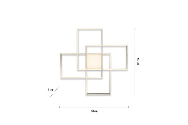 Loftlampe Q-Asmin - 80x6x80 cm - Belysning - Lamper & indendørsbelysning - Soveværelse lampe - Taklampa sovrum