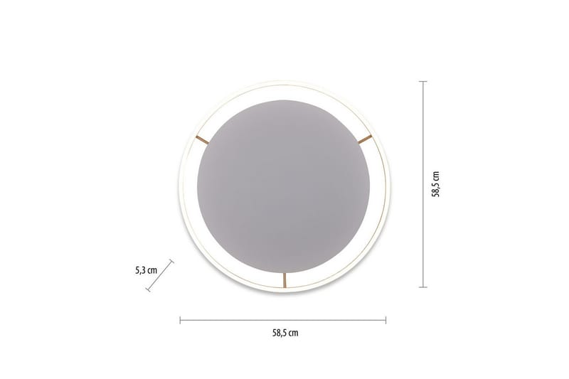 Loftlampe Ritus - 58,5x5,3x58,5 cm, Messing Mat - Belysning - Lamper & indendørsbelysning - Soveværelse lampe - Taklampa sovrum