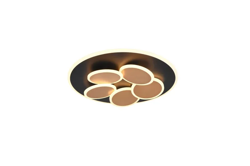 Loftlampe TRIO Mandala Mat sort/guld, Mat sort/guld