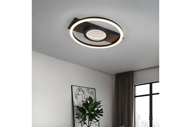 Loftlampe TRIO Wheeler Firkant, Matsort - Firkant, Matsort - Belysning - Lamper & indendørsbelysning - Soveværelse lampe - Taklampa sovrum