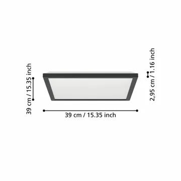 Loftslampe Rovito - Sort, 390x390 mm - Belysning - Lamper & indendørsbelysning - Soveværelse lampe - Taklampa sovrum