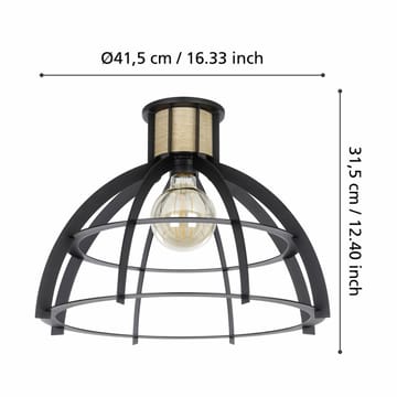 Loftslampe Stillington - Sort/Finér - Belysning - Lamper & indendørsbelysning - Soveværelse lampe - Taklampa sovrum