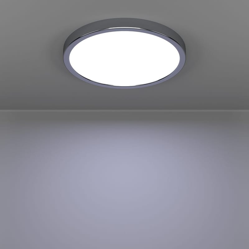 Påbygningslampe Fueva Rund - Krom - Belysning - Lamper & indendørsbelysning - Soveværelse lampe - Taklampa sovrum