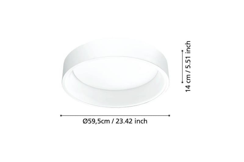 Plafond Eglo Marghera 59,5 cm, Hvid - 59,5 cm, Hvid - Belysning - Lamper & indendørsbelysning - Soveværelse lampe - Taklampa sovrum