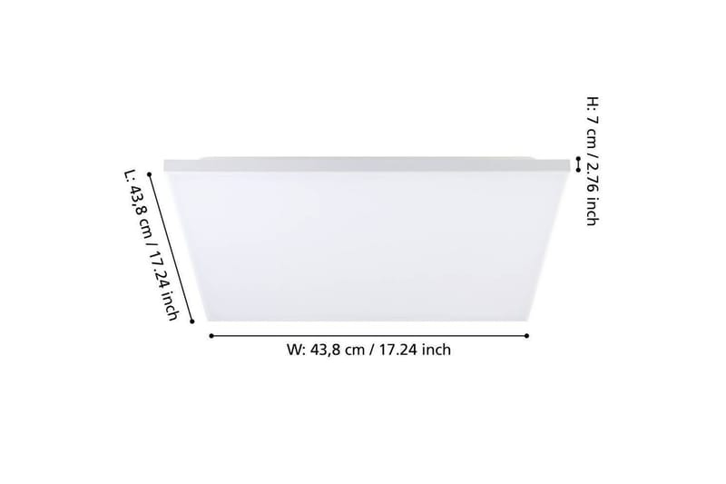 Plafond Eglo Trupiana Hvid 437x437 mm - 437x437 mm - Belysning - Lamper & indendørsbelysning - Soveværelse lampe - Taklampa sovrum