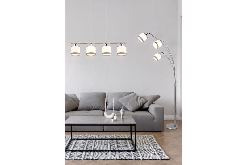 Trio Lighting Davos Gulvlampe 3L E14 Krom/Hvid - Belysning - Lamper & indendørsbelysning - Soveværelse lampe