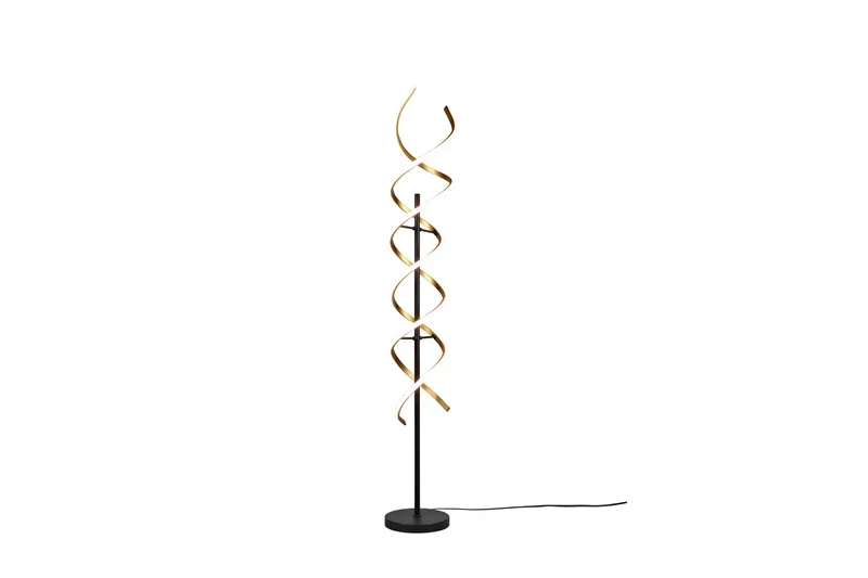 Trio Lighting Sequence LED gulvlampe mat messing/matsort, Trio Lighting