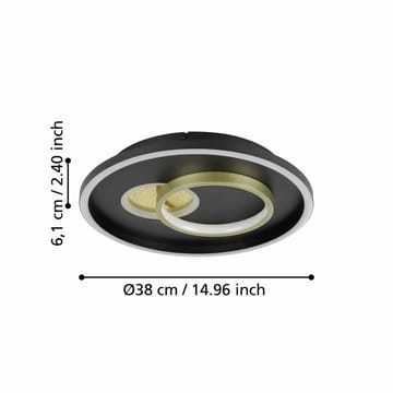 Væg-/Loftlampe Tiriolo - Sort/Guld - Belysning - Lamper & indendørsbelysning - Soveværelse lampe - Taklampa sovrum