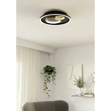 Væg-/Loftlampe Tiriolo - Sort/Guld - Belysning - Lamper & indendørsbelysning - Soveværelse lampe - Taklampa sovrum