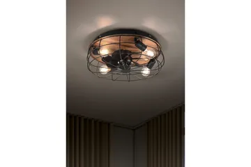 Ventilator TRIO Trondheim Mat sort/træ - Mat sort/træ - Belysning - Lamper & indendørsbelysning - Soveværelse lampe - Taklampa sovrum