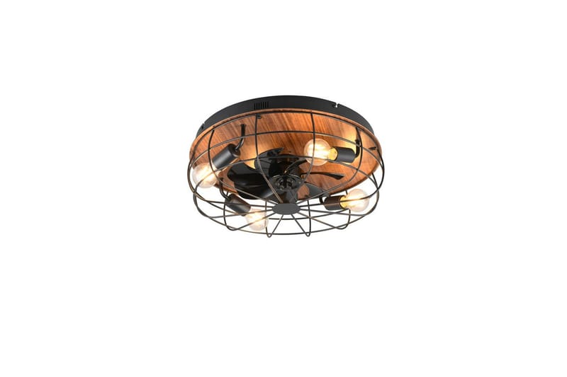 Ventilator TRIO Trondheim Mat sort/træ - Mat sort/træ - Belysning - Lamper & indendørsbelysning - Soveværelse lampe - Taklampa sovrum