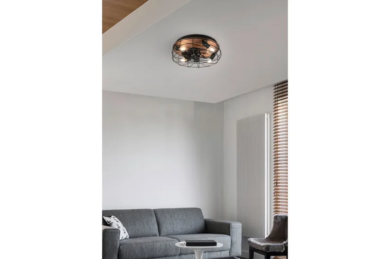 Ventilator TRIO Trondheim Mat sort/træ - Mat sort/træ - Belysning - Lamper & indendørsbelysning - Soveværelse lampe - Taklampa sovrum