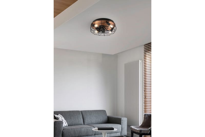 Ventilator TRIO Trondheim Mat sort/træ - Mat sort/træ - Belysning - Lamper & indendørsbelysning - Soveværelse lampe - Taklampa sovrum
