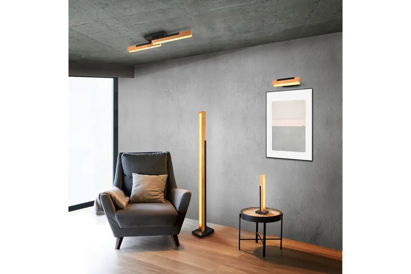 Kerala LED-gulvlampe MatSort/Træ - Belysning - Lamper & indendørsbelysning - Stuelampe