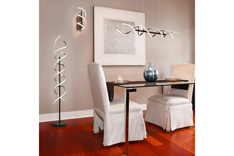 Trio Lighting Sequence LED gulvlampe børstet aluminium/matsort - Trio Lighting - Belysning - Lamper & indendørsbelysning - Stuelampe
