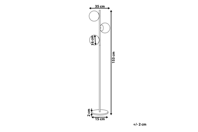 Thaslo Gulvlampe 153 cm - Guld/Hvid - Belysning - Lamper & indendørsbelysning - Soveværelse lampe