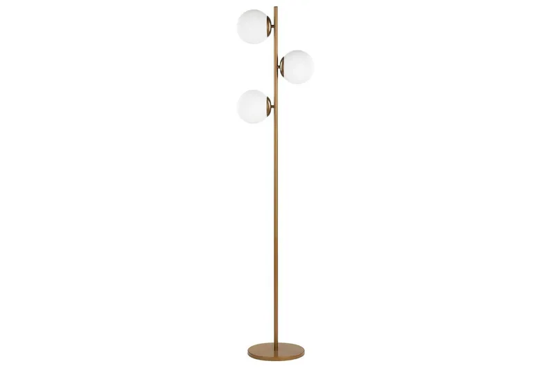 Thaslo Gulvlampe 153 cm, Guld/Hvid