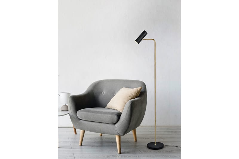 Trio Lighting Marley gulvlampe GU10 mat messing/matsort - Messing/Matsort - Belysning - Lamper & indendørsbelysning - Soveværelse lampe